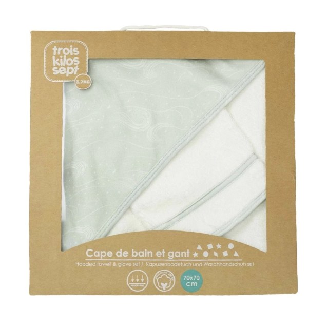 Μπουρνούζι 75x75cm & Γάντι Nova Trois Kilos Sept
