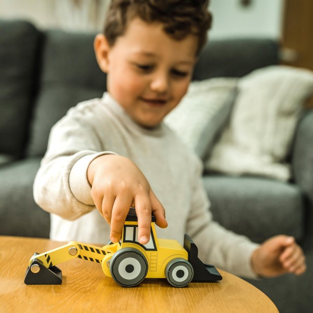 Ξύλινη Μπουλντόζα Construction Orange Tree Toys...