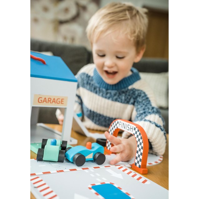 Ξύλινος Αυτοκινητόδρομος Play Set Orange Tree...