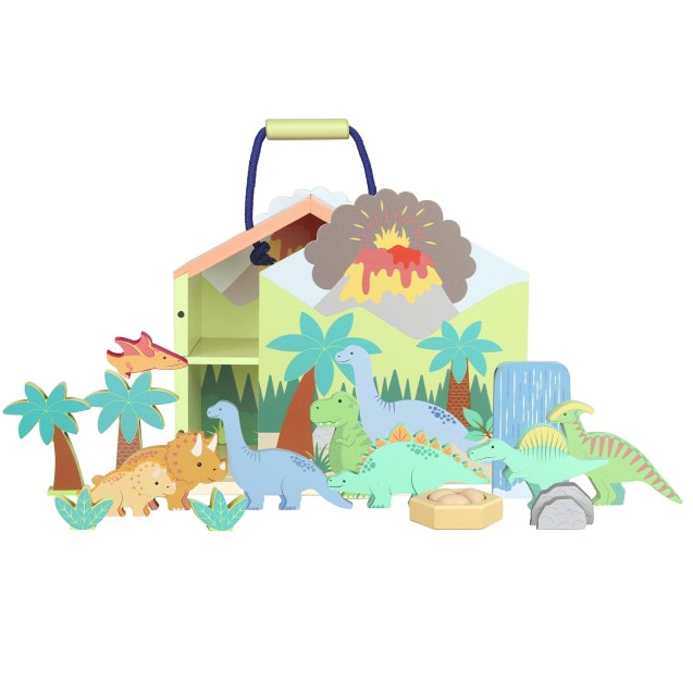 Ξύλινοι Δεινόσαυροι Play Set Orange Tree Toys...