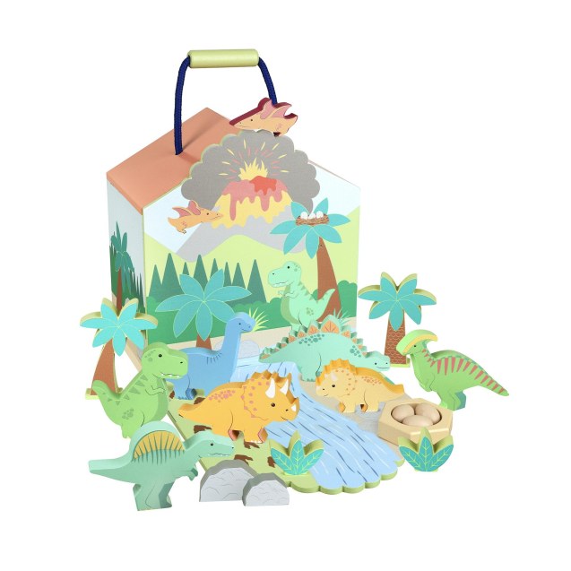Ξύλινοι Δεινόσαυροι Play Set Orange Tree Toys...