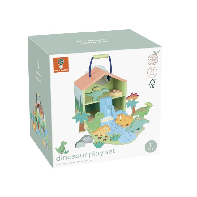 Ξύλινοι Δεινόσαυροι Play Set Orange Tree Toys...