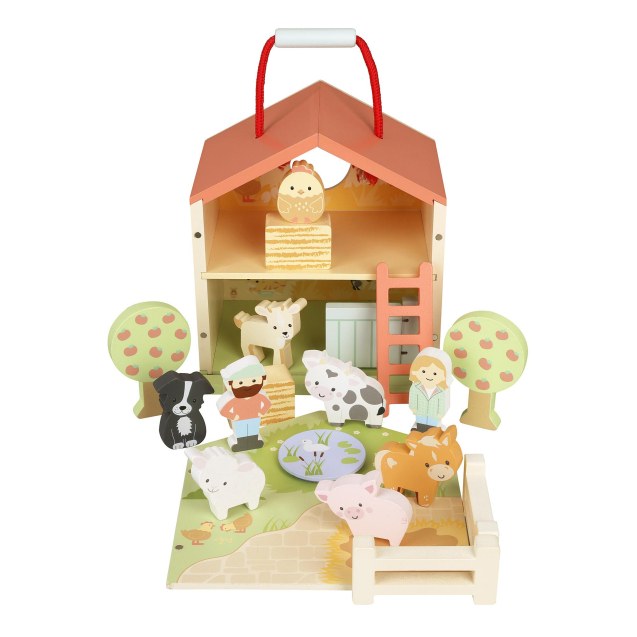 Ξύλινος Αχυρώνας Farmyard Play Set Orange Tree...