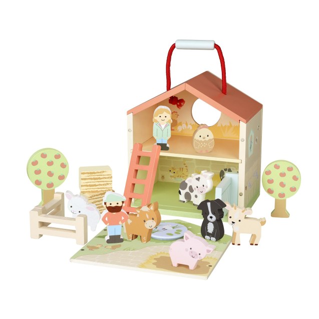 Ξύλινος Αχυρώνας Farmyard Play Set Orange Tree...