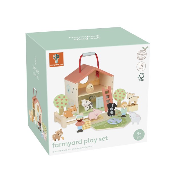 Ξύλινος Αχυρώνας Farmyard Play Set Orange Tree...