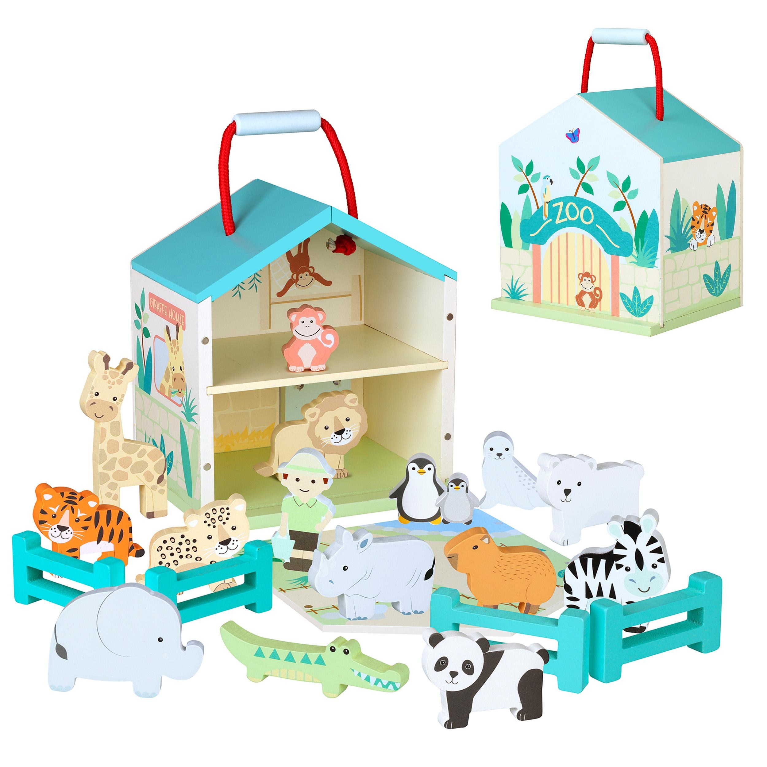 Ξύλινος Ζωολογικός Κήπος Play Set Πορτοκαλί Tree Toys (FSC®)