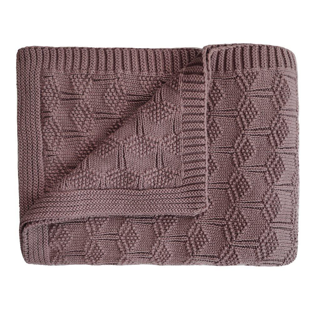 Πλεκτή Κουβέρτα Αγκαλιάς 80x100cm Honeycomb Desert Rose - Mushie
