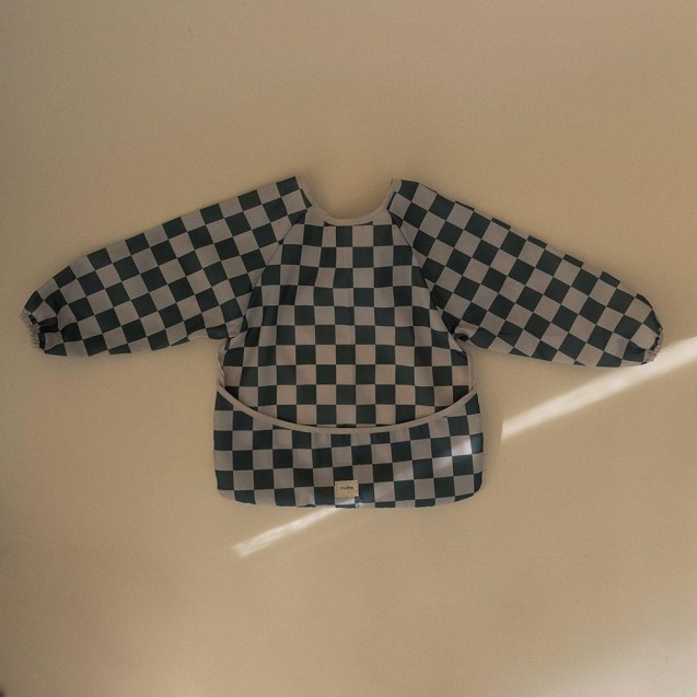 Σαλιάρα με Μανίκια Olive Check - Mushie