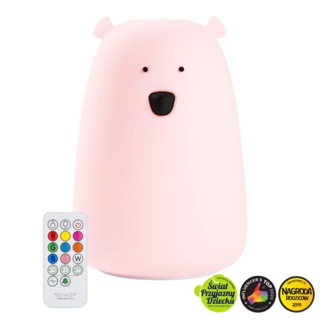 Φωτιστικό Σιλικόνης Bear Lamp Pink 16cm με...