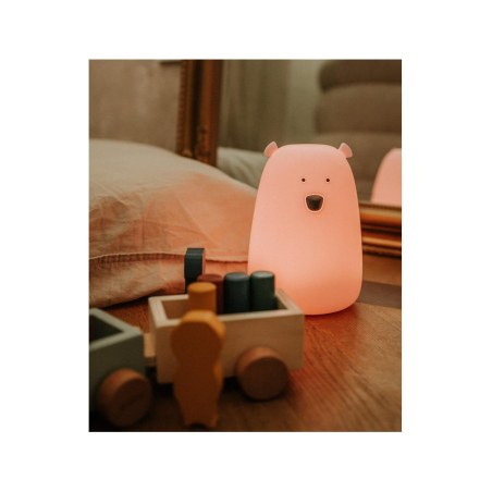 Φωτιστικό Σιλικόνης Bear Lamp Pink 16cm με Τηλεχειριστήριο Rabbit & Friends