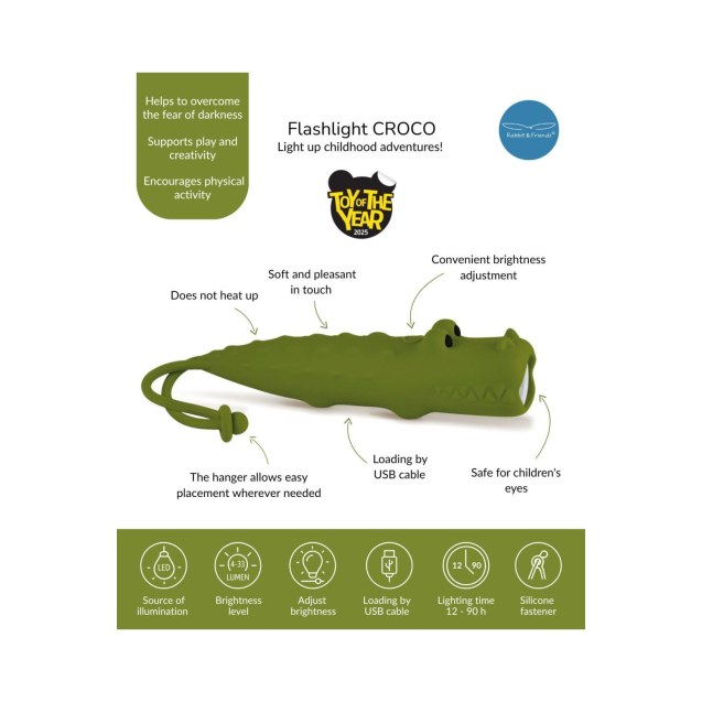 Μικρός Φακός Σιλικόνης Croco Crocodile - Rabbit...