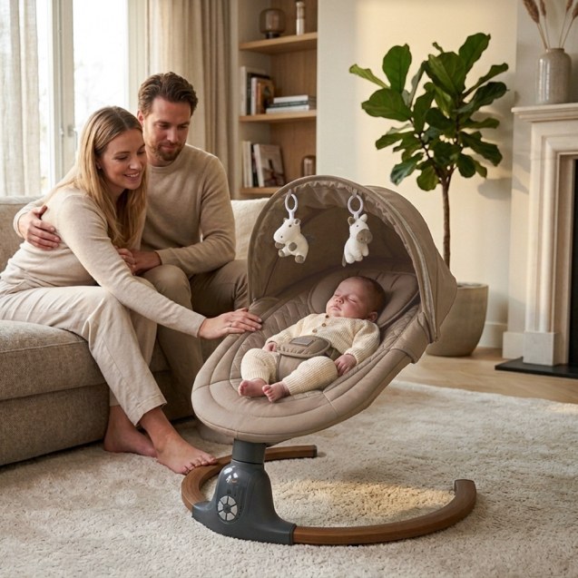 Ηλεκτρική Κούνια Bebe Stars Fluffy Natural...