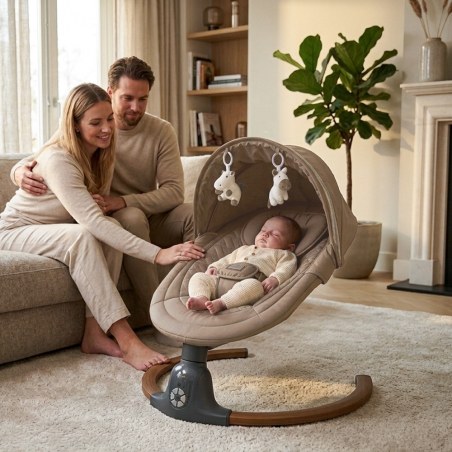 Ηλεκτρική Κούνια Bebe Stars Fluffy Natural Beige 257-182