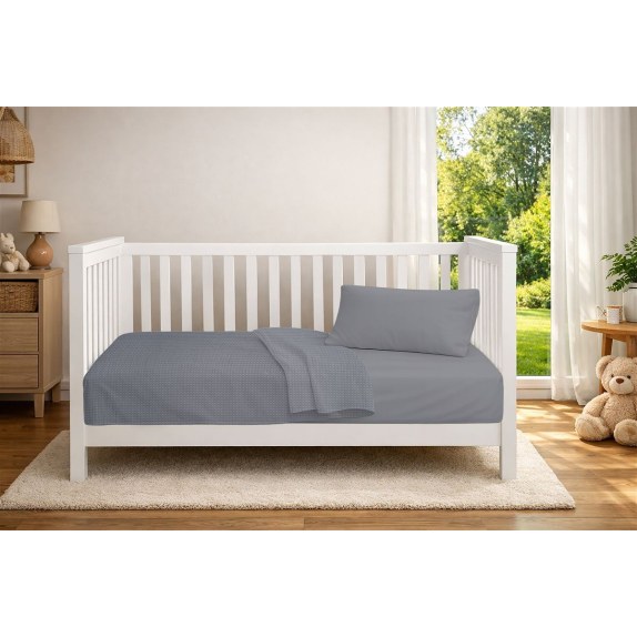 Κουβέρτα Πικέ Κούνιας Dimcol Μονόχρωμη 125x150 Grey