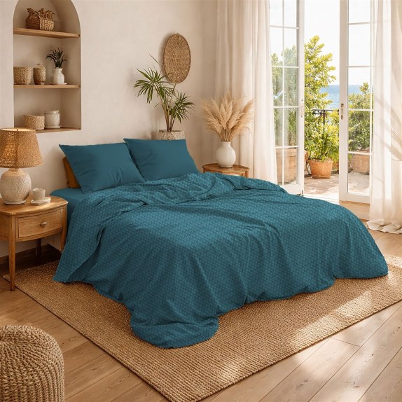 Κουβέρτα Πικέ King Size Dimcol 255x270 Petrol