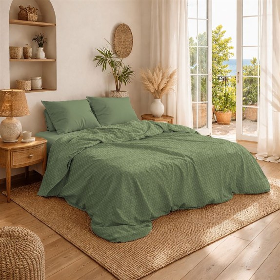 Κουβέρτα Πικέ King Size Dimcol 255x270 Olive