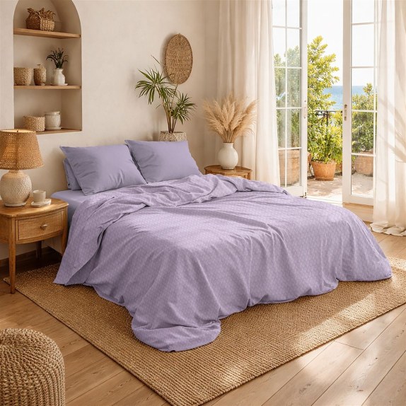 Κουβέρτα Πικέ King Size Dimcol 255x270 Pastel Lilac