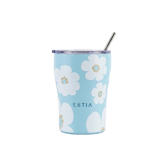 Estia Θερμός Coffee Mug Save The Aegean 350ml Blue Daisy