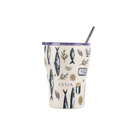 Estia Θερμός Coffee Mug Save The Aegean 350ml Salt Life