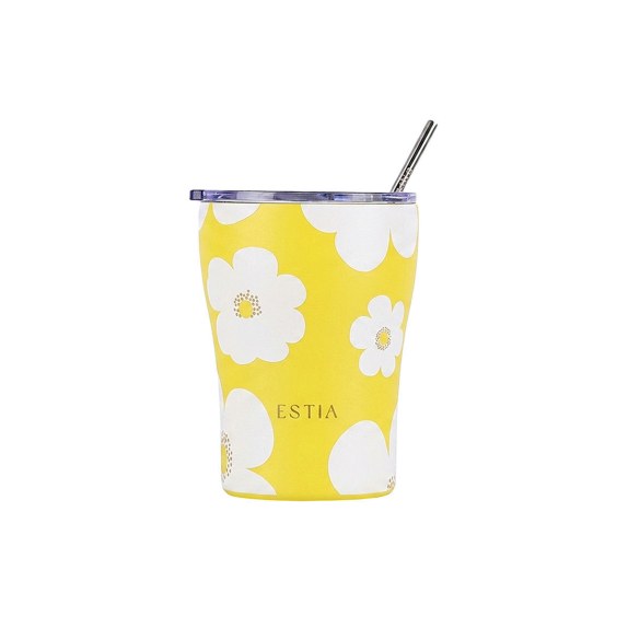 Estia Θερμός Coffee Mug Save The Aegean 350ml Yellow Daisy