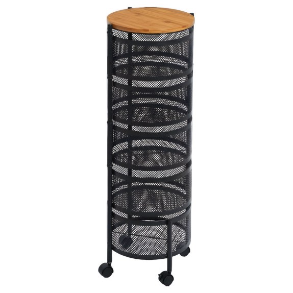 Estia Τρόλεϊ Αποθήκευσης Bamboo Essentials Μεταλλικό Με 5...