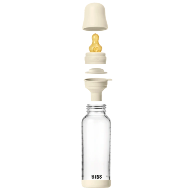 Μπιμπερό Γυάλινο Στρογγυλή Θηλή Latex 240 ml...