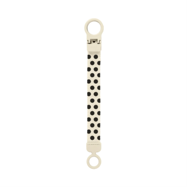 Κλιπ Πιπίλας Bibs Loop Polka Ivory Black