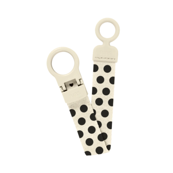 Κλιπ Πιπίλας Bibs Loop Polka Ivory Black