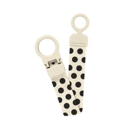 Κλιπ Πιπίλας Bibs Loop Polka Ivory Black