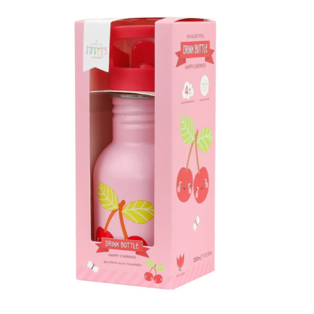 Μπουκάλι Ανοξείδωτο Ατσάλι Α Little Lovely Company Happy Cherries 350ml DBSMHC111