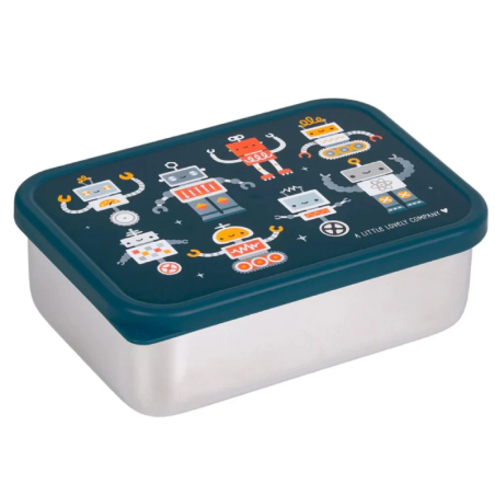 Δοχείο Φαγητού Ανοξείδωτο Ατσάλι A Little Lovely Company Robots 900ml LBSSRO59