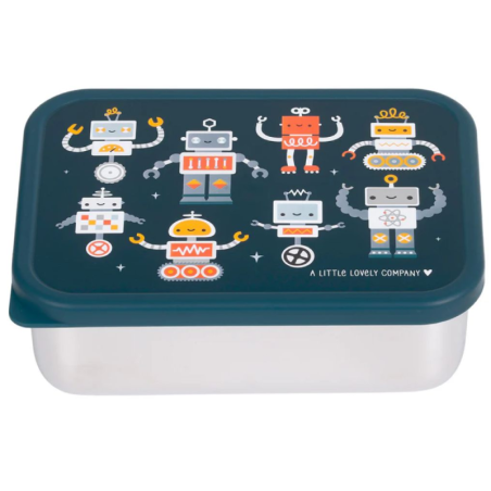 Δοχείο Φαγητού Ανοξείδωτο Ατσάλι A Little Lovely Company Robots 900ml LBSSRO59