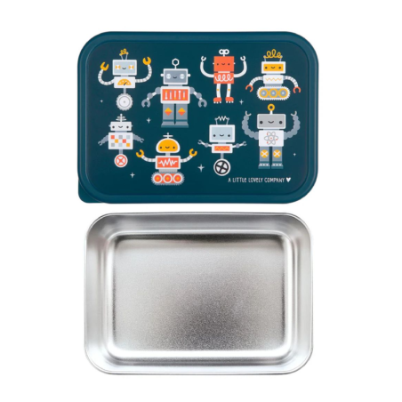 Δοχείο Φαγητού Ανοξείδωτο Ατσάλι A Little Lovely Company Robots 900ml LBSSRO59