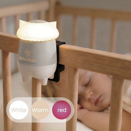 Επαναφορτιζόμενος Μηχανισμός 3 in 1 Bebe Stars - Δονητής, Ήχος & Φως Νυκτός 20-170