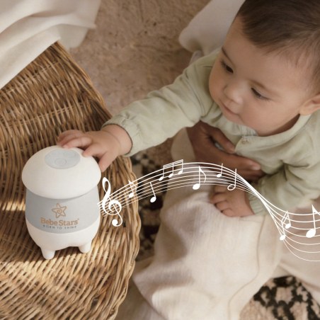 Επαναφορτιζόμενος Μηχανισμός 3 in 1 Bebe Stars - Δονητής, Ήχος & Φως Νυκτός 20-170