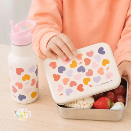 Δοχείο Φαγητού Ανοξείδωτο Ατσάλι A Little Lovely Company Hearts 900ml LBSSHE57