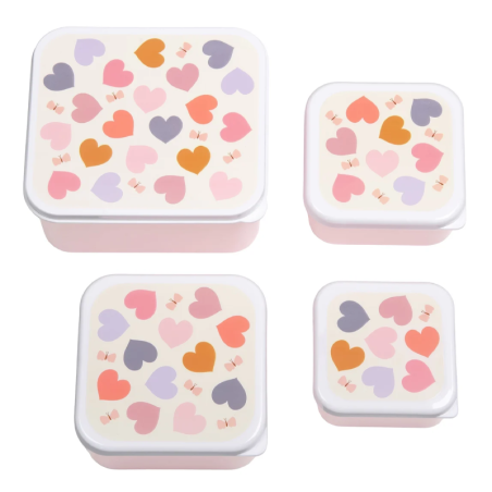 Σετ Δοχεία Φαγητού 4 Τεμαχίων A Little Lovely Company Hearts SBSEHE84
