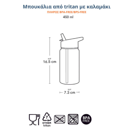 Παγούρι Από Tritan Α Little Lovely Company Hearts 450ml DBHEMU93
