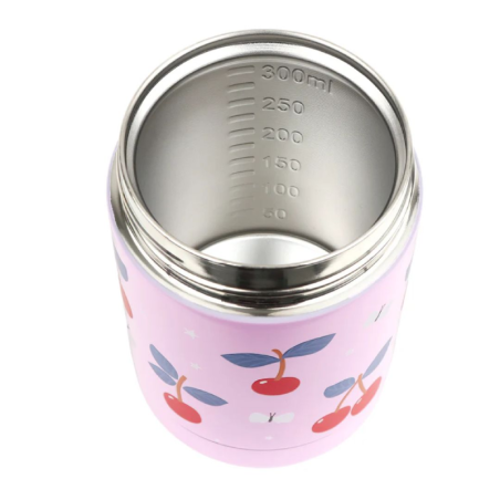 Θερμός Φαγητού Ανοξείδωτο Ατσάλι A Little Lovely Company Cherries 300ml SSFJCH01