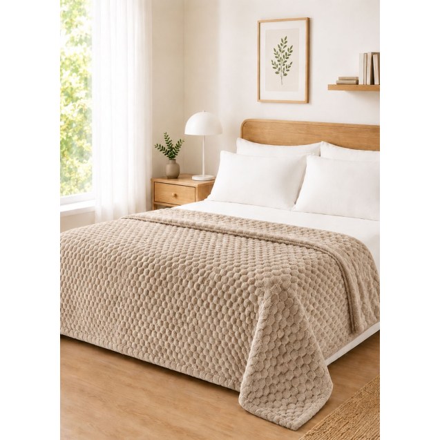 Κουβέρτα Fleece NESTIQ BEIGE-5210186103951