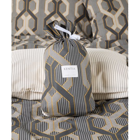 Σετ Σεντόνια Ημίδιπλα 3 Τεμαχίων Kentia Alexei 15 Grey-Black-Mustard-Off White 190x270