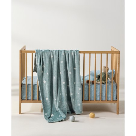 Κουβέρτα Fleece Κούνιας Kentia Arcturo Soft Blue-White 100x140