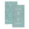 Σετ Πετσέτες Προσώπου 2 Τεμαχίων Kentia Astrology-Ixthis Light Blue-Ecru 50X90