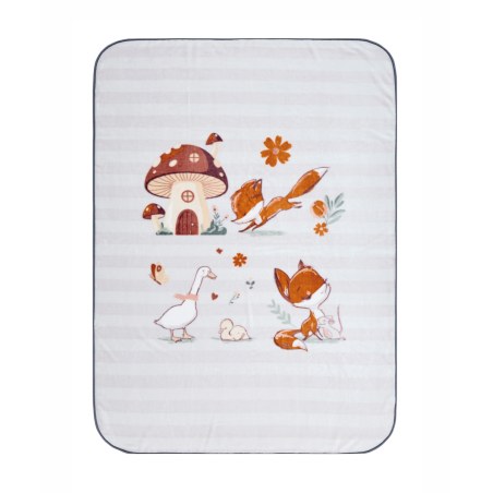 Παιδική Κουβέρτα Βελουτέ Μονή Kentia Aven White-Beige-Orange-Yellow-Green 160x220