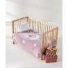 Κουβέρτα Βελουτέ Κούνιας Kentia Balarina Pink-White-Grey-Brown 100x140