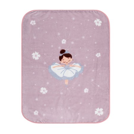 Κουβέρτα Βελουτέ Κούνιας Kentia Balarina Pink-White-Grey-Brown 100x140
