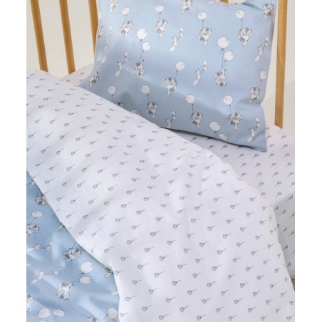 Σετ Σεντόνια Κούνιας 3 Τεμαχίων Kentia Besty Baby Blue-Cream 120x170