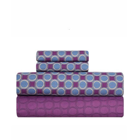 Σετ Σεντόνια Υπέρδιπλα 4 Τεμαχίων Kentia Chaos Mauve-Grey-Orange 240x270