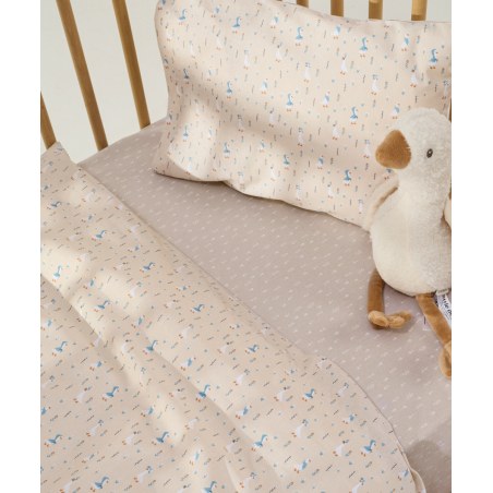 Σετ Σεντόνια Κούνιας 3 Τεμαχίων Kentia Chico Beige-White-Blue-Orange 120x170