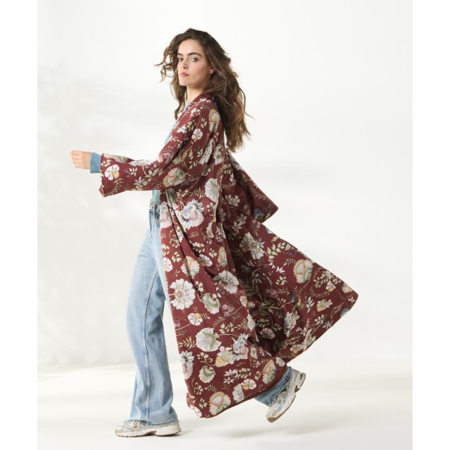 Κιμονό Kentia Cortney Terracotta-Green-Blue-Pink